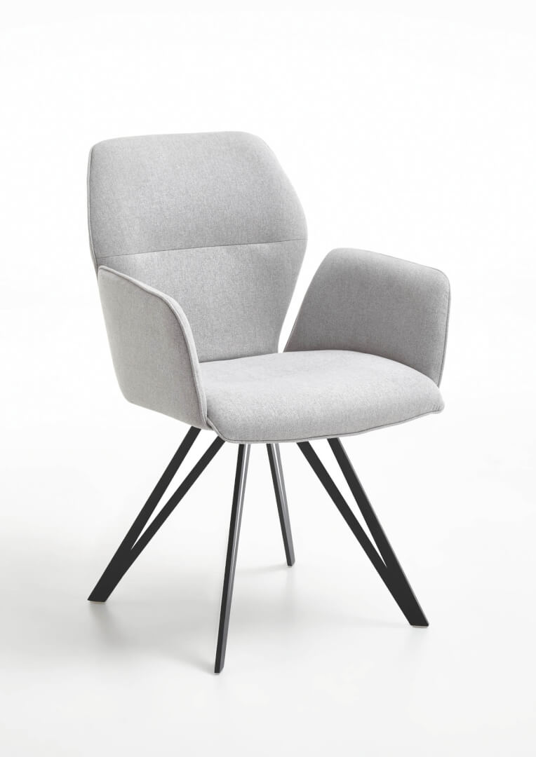 Merlot Design-Armlehnenstuhl mit Flachstahl Gestell von Niehoff Sitzmöbel