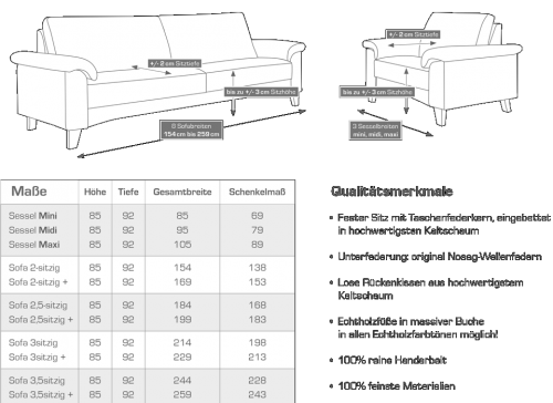 Polstergarnitur " Classic -Palma- " von Schr&ouml;no