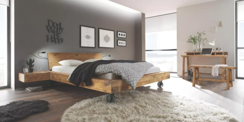 Massivholz-Vintage-Bett Oak-Wild Vintage von Hasena